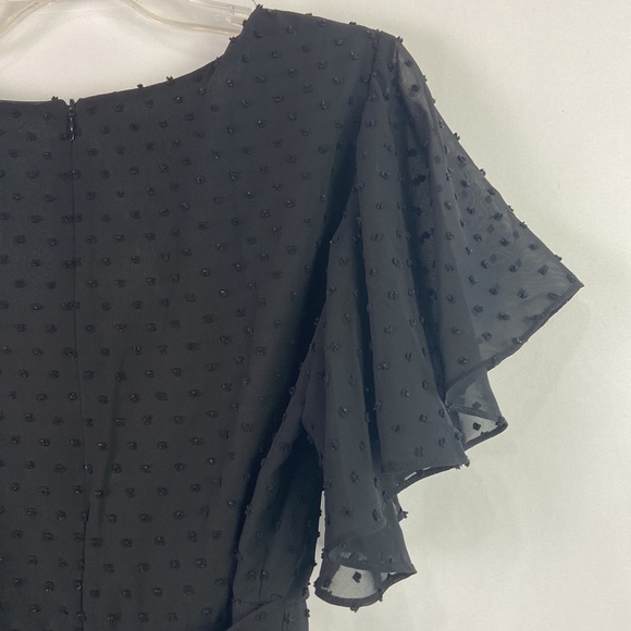 BB Dakota Black Ruffle Trim Belted Mini w/ Shorts Dress - Picture 14 of 16